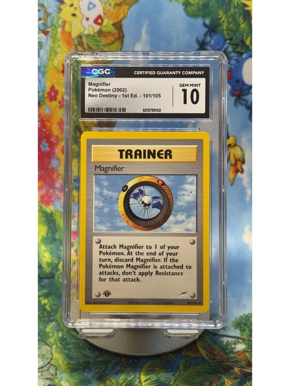 Magnifier Pokémon Neo Destiny 101/105 2002 1st Ed CGC 10